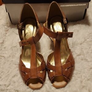 Nickels Brown Strappy Heels